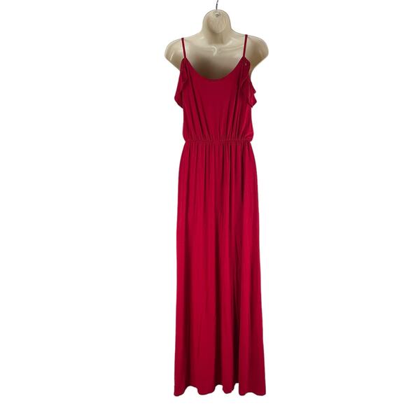 Rolla Coster Cold Shoulder Faux Wrap Maxi Dress Red Size S - Picture 7 of 9